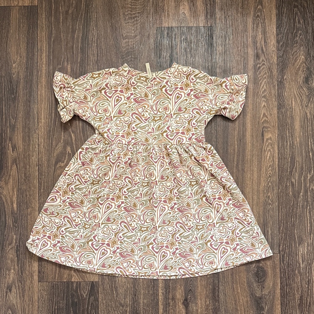 Rylee + Cru Cream and Pink Swirl Kids Dress